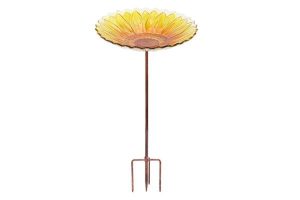 MUMTOP Glass Bird Bath, Garden Outdoor Birdbaths Birdfeeder